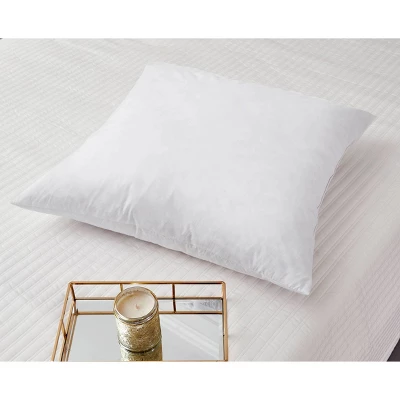 Feather Filled Euro Square Pillow White 2pk - Blue Ridge Home Fashions 4 Feather Filled Euro Square Pillow White 2pk - Blue Ridge Home Fashions - Image 2