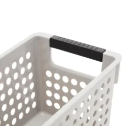 Farmlyn Creek 4 Pack Gray Plastic Storage Baskets Bins With Handles For Shelves, Closet Organizer -Baxton Studio Store GUEST 4d9d34dd 8474 4c93 b5be 92b4b86f1c44