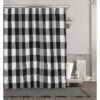 Kate Aurora Country Farmhouse Living Buffalo Plaid Checkered Black & White Fabric Shower Curtain - 72 In. W X 72 In. L 2 Kate Aurora Country Farmhouse Living Buffalo Plaid Checkered Black & White Fabric Shower Curtain - 72 In. W X 72 In. L -Baxton Studio Store GUEST 4e0c6b78 b724 4461 b701 45548d2c1708