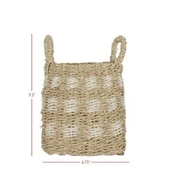 6.75 Inch Basket White Seagrass & Rope By Foreside Home & Garden -Baxton Studio Store GUEST 4e45f125 889d 4921 bbed 995299b003e8