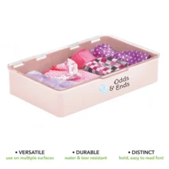 MDesign Small Plastic Stacking Organizer Toy Bin Box, 4 Pack + 32 Labels -Baxton Studio Store GUEST 4f1f73b8 9087 4ccd b3df 75acf16e6c3b