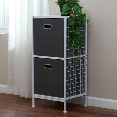 Household Essentials 2pc 12" X 13" Fabric Storage Bins Black 3 Household Essentials 2pc 12" X 13" Fabric Storage Bins Black