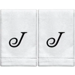 Creative Scents Set Of 2 White Fingertip Monogrammed Towels, Black Embroidered 37 Creative Scents Set Of 2 White Fingertip Monogrammed Towels, Black Embroidered -Baxton Studio Store GUEST 4fc46578 60d5 429d 91d1 24cc5536af82