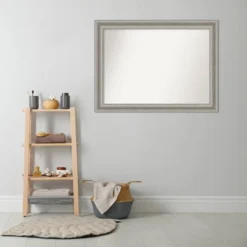 44" X 33" Non-Beveled Parlor Bathroom Wall Mirror Silver - Amanti Art -Baxton Studio Store GUEST 4fd6d75a 9151 4174 896d 60ac2f3aafa6
