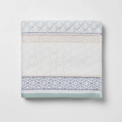 Pattern Filled Stripe Towel Blue - Threshold 7 Pattern Filled Stripe Towel Blue - Threshold - Image 5