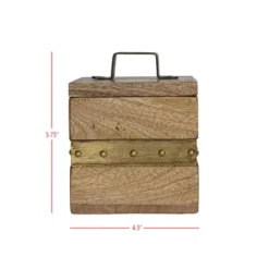 Trinket Box With Lid Wood & Brass Metal Handle By Foreside Home & Garden -Baxton Studio Store GUEST 50f1c7f5 d222 4d83 9bdd 1cb53980558b