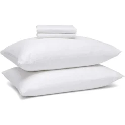 The Grand Breathable And Quiet Standard Pillow Protector With Zipper – (12 Pack)