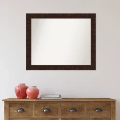 32" X 26" Non-Beveled William Mottled Bronze Narrow Bathroom Wall Mirror - Amanti Art 14 32" X 26" Non-Beveled William Mottled Bronze Narrow Bathroom Wall Mirror - Amanti Art -Baxton Studio Store GUEST 52449b99 0c42 4ae3 9807 73dbe22c5b75