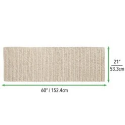 MDesign Soft Cotton Spa Mat Rug For Bathroom, Braided, 60" X 21" -Baxton Studio Store GUEST 52aedabd faab 4969 882b 7de2b64d1ebe