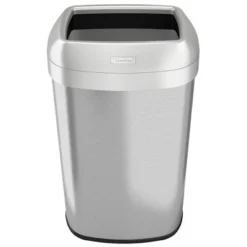 ITouchless Open Top Trash Can With Dual AbsorbX Odor Filters 16 Gallon Elliptical Silver Stainless Steel -Baxton Studio Store GUEST 52f5e733 1ed8 480a aa3a f4e8995bcf2e