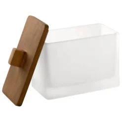 Frosty Glass Cotton Ball Jar White - Allure Home Creations