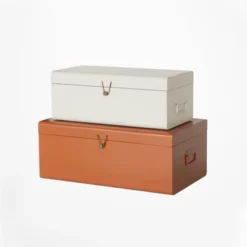 American Atelier Daven Decorative Metal Box Trunks, Set Of 2, Vintage Style Storage W/ Loop Closures, Space Saving Organizer For Home 11 American Atelier Daven Decorative Metal Box Trunks, Set Of 2, Vintage Style Storage W/ Loop Closures, Space Saving Organizer For Home -Baxton Studio Store GUEST 53fed0c3 70c3 47e9 b386 cfc6e458726a