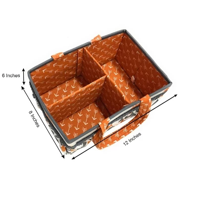 Bacati - Playful Fox Orange/Gray Storage Caddy 6 Bacati - Playful Fox Orange/Gray Storage Caddy - Image 4