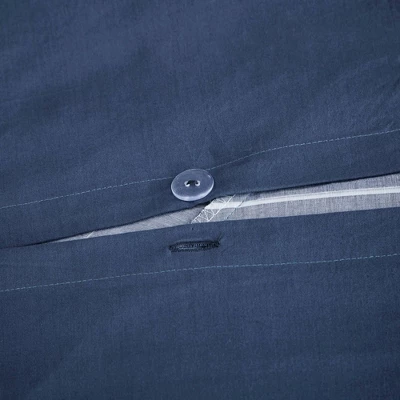 Bryce Full/Queen 5pc Cotton Rich Chambray Duvet Cover Set Indigo 7 Bryce Full/Queen 5pc Cotton Rich Chambray Duvet Cover Set Indigo - Image 5