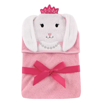 Hudson Baby Infant Girl Cotton Animal Face Hooded Towel, Princess Bunny, One Size 3 Hudson Baby Infant Girl Cotton Animal Face Hooded Towel, Princess Bunny, One Size
