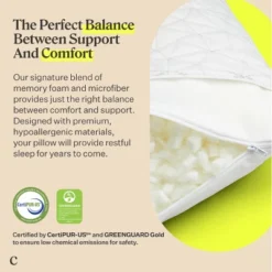 Coop Home Goods 14"x19" Camping Pillow With Compressible Stuff Sack - Travel Pillow- GREENGUARD Gold Certified - White (1 Pack) -Baxton Studio Store GUEST 56f9b1d9 6590 4894 8474 208b0430d4d2