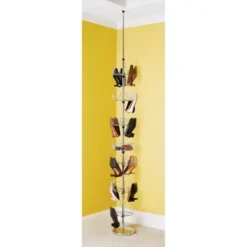 Whitmor Floor To Ceiling Shoe Spinner Silver 11 Whitmor Floor To Ceiling Shoe Spinner Silver -Baxton Studio Store GUEST 57803fb6 484a 47e1 957b 7c8afe839ef9