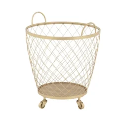 2pk Modern Metallic Rolling Baskets Gold - Olivia & May 11 2pk Modern Metallic Rolling Baskets Gold - Olivia & May -Baxton Studio Store GUEST 57a85683 2df1 4401 a6da 232654830344