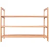 BirdRock Home 3-Tier Free Standing Bamboo Shoe Rack With Handles -Baxton Studio Store GUEST 5844c6cc 8dd3 4d06 85af 49504861dc95