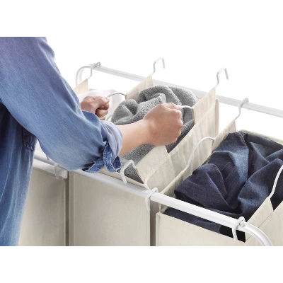 Whitmor Retro Triple Laundry Sorter White 5 Whitmor Retro Triple Laundry Sorter White - Image 3