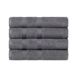 Smart Dry 4 Piece Plush Quick-Drying Highly-Absorbent Solid 100% Cotton Bath Towel Set By Blue Nile Mills -Baxton Studio Store GUEST 5886bdec 6499 4062 ae19 ed83d7616151