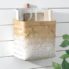 MDesign Woven Ombre Bamboo Hanging Wall Storage Organizer Basket, Natural/White -Baxton Studio Store GUEST 58e379b7 371f 4e88 ac87 44f728f34764