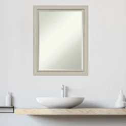 Amanti Art Romano Silver Narrow Petite Bevel Wood Bathroom Wall Mirror 27.75 X 21.75 In. 17 Amanti Art Romano Silver Narrow Petite Bevel Wood Bathroom Wall Mirror 27.75 X 21.75 In. -Baxton Studio Store GUEST 59ae058a d5d1 47db 8779 147125a10309