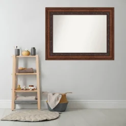 48" X 37" Non-Beveled Decorative Bathroom Wall Mirror Bronze - Amanti Art -Baxton Studio Store GUEST 59bba265 bafd 4de8 9c94 67fe3fb43c55