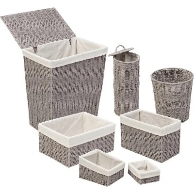7pc Paper Rope Combo Hamper Set Gray - Honey-Can-Do 11 7pc Paper Rope Combo Hamper Set Gray - Honey-Can-Do - Image 9