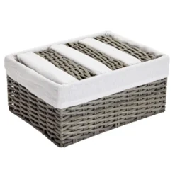 Farmlyn Creek Set Of 4 Wicker Storage Baskets With Liners For Shelves, Decorative Woven Nesting Bins For Organizing Pantry, 2 Sizes (Grey) 13 Farmlyn Creek Set Of 4 Wicker Storage Baskets With Liners For Shelves, Decorative Woven Nesting Bins For Organizing Pantry, 2 Sizes (Grey) -Baxton Studio Store GUEST 5ae8ba03 ca0b 4c51 8ecd bf1b8f5acaf3