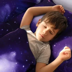 PiccoCasa Polyester Galaxy Sky Cosmos Night Pattern 3D Printed Duvet Cover Set With 2 Pillowcases 4 Pcs Queen Dark Purple 12 PiccoCasa Polyester Galaxy Sky Cosmos Night Pattern 3D Printed Duvet Cover Set With 2 Pillowcases 4 Pcs Queen Dark Purple -Baxton Studio Store GUEST 5c84da09 dfdd 4a44 a3c8 fd4173894224