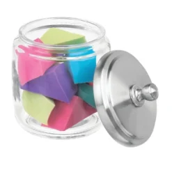 MDesign Glass Vanity Storage Organizer Apothecary Jar, 2 Pack -Baxton Studio Store GUEST 5c9ee2cc 67a8 4b5b bde7 687c11f71578