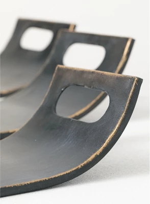 Sullivans Set Of 3 Metal Tray Containers 5"H, 4.5"H & 4"H Black 3 Sullivans Set Of 3 Metal Tray Containers 5"H, 4.5"H & 4"H Black