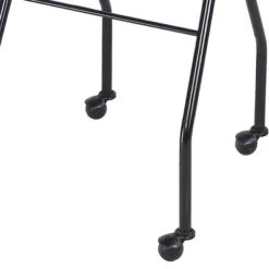 PureSana Chromium Professional Foldaway Portable Rolling Salon Service Tray With Adjustable Height And Rubber Caster Wheels, Black -Baxton Studio Store GUEST 5ccf3d84 df46 4fb0 9d31 0a292c19e01b