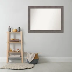 43" X 32" Non-Beveled Country Barn Wood Bathroom Wall Mirror Brown - Amanti Art 13 43" X 32" Non-Beveled Country Barn Wood Bathroom Wall Mirror Brown - Amanti Art -Baxton Studio Store GUEST 5ee3f4ff 8cbf 4869 b025 3226d23180f9