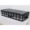 Home Basics Plaid Non-Woven Under The Bed Storage Box With Label Window, Black -Baxton Studio Store GUEST 5f3e5e61 d538 417f 8089 14f233b95948