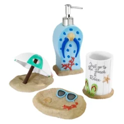 Avanti - Beach Mode 4 Pc Bath Accessory Set - Multicolor