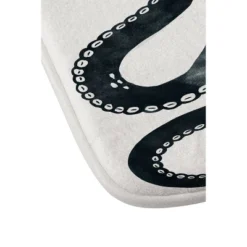 Avenie Minoan Octopus Memory Foam Bath Mat Black - Deny Designs