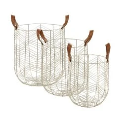 Set Of 3 Metal Storage Baskets - Olivia & May 9 Set Of 3 Metal Storage Baskets - Olivia & May -Baxton Studio Store GUEST 60910925 9282 4b60 934f 6ee3dbf58057