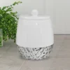 Canister Jar With Lid For Cosmetics And Makeup Storage White - Nu Steel 1 Canister Jar With Lid For Cosmetics And Makeup Storage White - Nu Steel -Baxton Studio Store GUEST 60a7cfb9 f962 4e74 a4b3 0752baf3c3c9