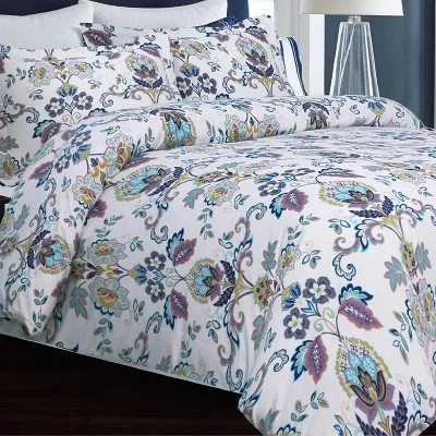 3pc Abstract Paisley Cotton Flannel Printed Oversized Duvet Set - Tribeca Living 3 3pc Abstract Paisley Cotton Flannel Printed Oversized Duvet Set - Tribeca Living - Image 2