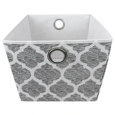 Home Basics Arabesque Large Non-Woven Open Storage Tote, Grey 7 Home Basics Arabesque Large Non-Woven Open Storage Tote, Grey - Image 5