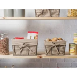 Design Imports Set Of 5 Vintage Gray Wire Liner Baskets Taupe 14 Design Imports Set Of 5 Vintage Gray Wire Liner Baskets Taupe -Baxton Studio Store GUEST 63de1120 4009 4237 9eaa 0fdef1d2bc41