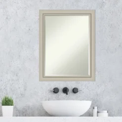 Amanti Art Romano Silver Narrow Petite Bevel Wood Bathroom Wall Mirror 27.75 X 21.75 In. 15 Amanti Art Romano Silver Narrow Petite Bevel Wood Bathroom Wall Mirror 27.75 X 21.75 In. -Baxton Studio Store GUEST 640ef79f ae2b 4856 aea3 05b73013893e