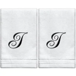 Creative Scents Set Of 2 White Fingertip Monogrammed Towels, Black Embroidered 36 Creative Scents Set Of 2 White Fingertip Monogrammed Towels, Black Embroidered -Baxton Studio Store GUEST 647343ad 7500 4248 afc4 c968326e3473