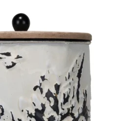 Set Of 3 Cream And Gray Floral Metal Decorative Storage Canisters - Foreside Home & Garden -Baxton Studio Store GUEST 650257c7 31d4 4b59 b9b2 17adfb851bec