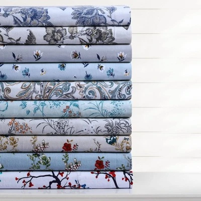 Katy Floral Printed Flannel Oversized Duvet Cover Set - Tribeca Living 4 Katy Floral Printed Flannel Oversized Duvet Cover Set - Tribeca Living - Image 2