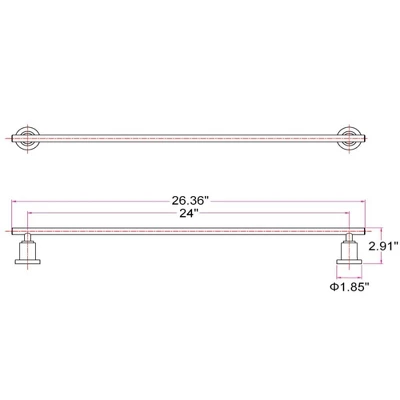 24" Geneva Contemporary Towel Bar Polished Chrome - Design House LA 4 24" Geneva Contemporary Towel Bar Polished Chrome - Design House LA - Image 2