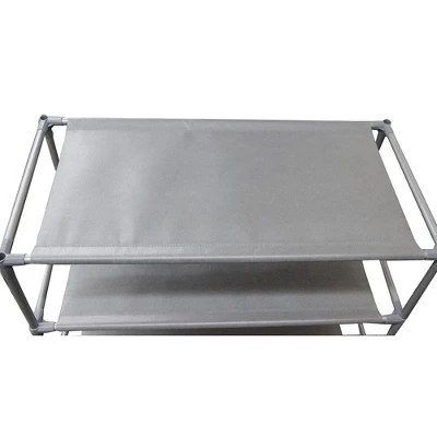 Home Basics 12 Pair Non-Woven Multi-Purpose Stackable Free-Standing Shoe Rack, Grey 5 Home Basics 12 Pair Non-Woven Multi-Purpose Stackable Free-Standing Shoe Rack, Grey - Image 3