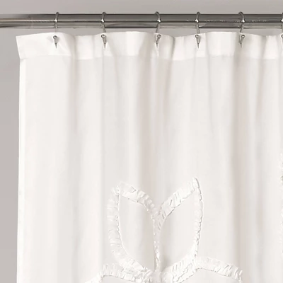 Single Ruffle Flower Shower Curtain - Lush Décor 3 Single Ruffle Flower Shower Curtain - Lush Décor